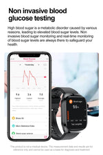 2024 novo grau médico ácido úrico gordura no sangue smartwatch ecg glicose no sangue freqüência cardíaca pressão arterial monitoramento de saúde relógio inteligente