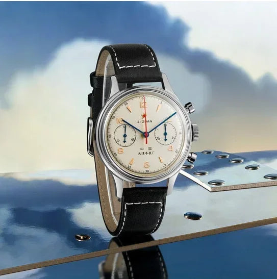 Relógios masculinos 1963 piloto relógio automático 42mm à prova dwaterproof água retro quartzo cronógrafo vestido vintage relógio