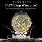 Poedagar topo de luxo relógio masculino luminoso oco tourbillon automático homem relógio de pulso mecânico aço inoxidável relógios masculinos reloj