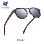 Oi óculos de sol de madeira feminino masculino óculos de sol de madeira de nogueira redondos lentes vermelhas armações de concha de tartaruga