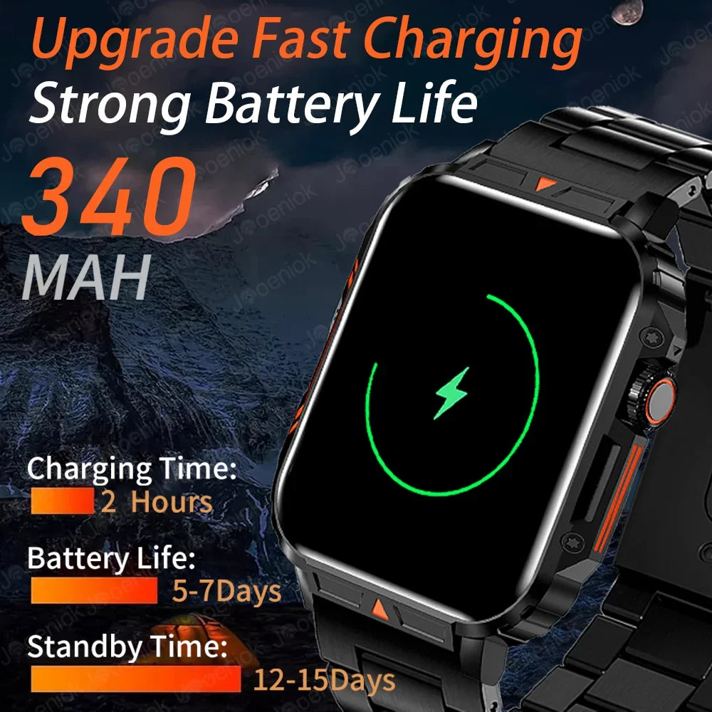Novo esportes ao ar livre relógio inteligente masculino 1.95 polegada freqüência cardíaca oxigênio no sangue à prova dwaterproof água bt chamada smartwatch presente masculino para android ios