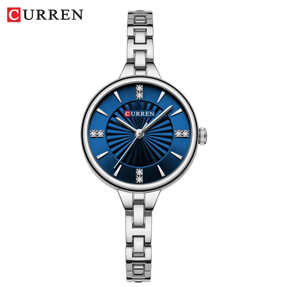 Curren-relógio de quartzo de luxo feminino, relógio pulseira magnética, pulseira esportiva, para mulheres