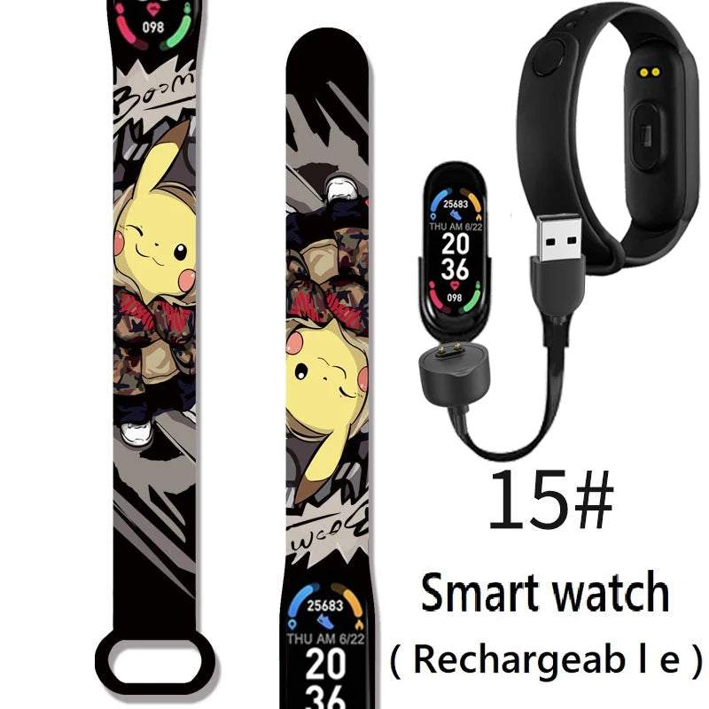Pikachu Novo Estilo Magnético Bluetooth Relógio Inteligente Esportes Eletrônico Freqüência Cardíaca Pressão Pedômetro Música Monitoramento do Sono Blood Toy