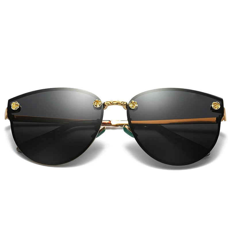 Xsw marca de moda designer feminino óculos de sol polarizados clássico marca designer tons armação metal óculos de sol luxo 382