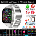 2024 novo grau médico ácido úrico gordura no sangue smartwatch ecg glicose no sangue freqüência cardíaca pressão arterial monitoramento de saúde relógio inteligente