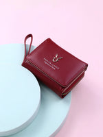 Marca de luxo das mulheres pequena carteira titular do cartão feminino carteiras curtas com bolsa de moedas para mulher senhoras couro do plutônio ferrolho mini embreagem