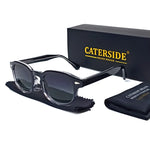 Caterside retro redondo masculino óculos de sol punk ácido propiônico pino templo luxo óculos de sol feminino esportes lazer festa óculos uv400