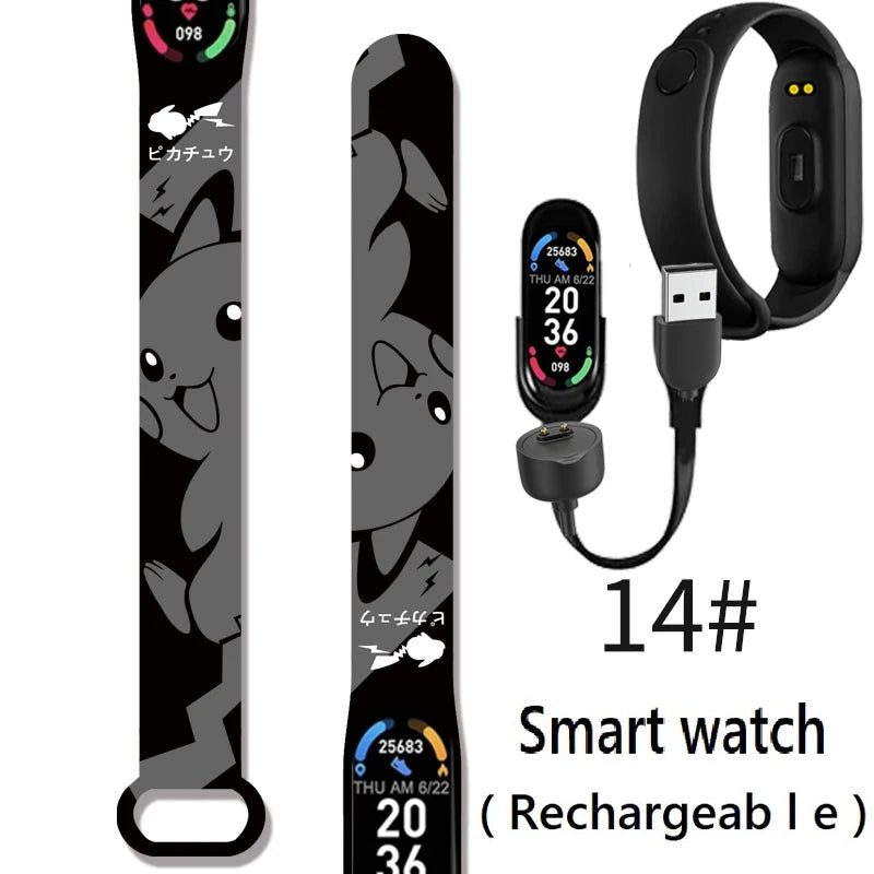 Pikachu Novo Estilo Magnético Bluetooth Relógio Inteligente Esportes Eletrônico Freqüência Cardíaca Pressão Pedômetro Música Monitoramento do Sono Blood Toy