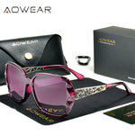 AOWEAR-Luxury Square Oversized Sunglasses for Women, Polarized Brand Design, óculos de sol vintage, tons ao ar livre, óculos para senhoras