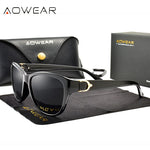 Aowear feminino polarizado vintage óculos de sol para mulheres moda espelho tons óculos de sol senhoras condução óculos gafas de sol mujer