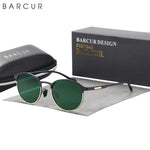 BARCUR TR90 Templos Óculos de sol feminino polarizado moda óculos de sol dirigindo redondo senhoras óculos de sol