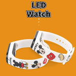 Nova disney mickey minnie led toque relógio donald duckbracelet relógio estudante crianças esportes dos desenhos animados relógio eletrônico presente brinquedo