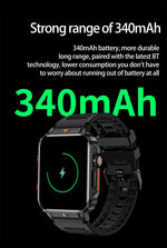Novo esportes ao ar livre relógio inteligente masculino 1.95 polegada freqüência cardíaca oxigênio no sangue à prova dwaterproof água bt chamada smartwatch presente masculino para android ios