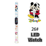 Nova disney mickey minnie led toque relógio donald duckbracelet relógio estudante crianças esportes dos desenhos animados relógio eletrônico presente brinquedo
