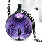 Anime solo nivelamento cúpula de vidro relógio de bolso com corrente colar vintage quartzo pingente relógios masculino feminino presente