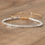 2x3 ouro/prata/ouro rosa contas facetadas trança pulseira ajustável para mulheres homens cintilante delicado pulseira jóias