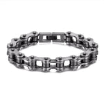 MKENDN Locomotiva Homens Punk Rock Bicicleta Corrente Pulseira 18k Banhado A Ouro Aço Inoxidável Mountain Bike Corrente Acessório Presentes Masculinos