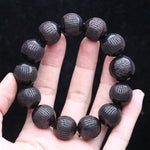 Contas de madeira preta natural genuína ébano tibetano 20mm mm pulseira de roda de oração clássica masculina
