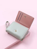 Marca de luxo das mulheres pequena carteira titular do cartão feminino carteiras curtas com bolsa de moedas para mulher senhoras couro do plutônio ferrolho mini embreagem