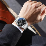 Chenxi 8856 marca superior movimento automático relógio mecânico para homens esqueleto oco homem relógios à prova dwaterproof água relógio de pulso de negócios