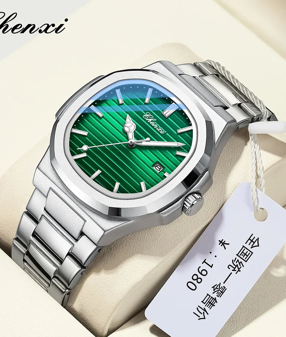 Chenxi 8222 luxo ouro aço inoxidável luminoso casual relógio de negócios para homens moda quartzo relógios pulso à prova dwaterproof água
