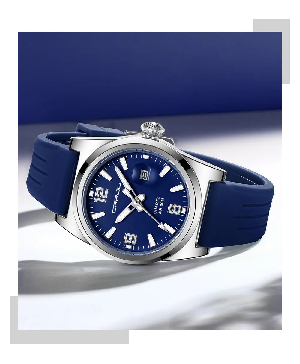 Crrju casual relógio de pulso quartzo moda à prova dwaterproof água relógios masculinos esporte pulseira silicone masculino relógio luminoso relogio masculino