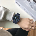 Masculino feminino relógio led digital esportes relógio para crianças meninos meninas quadrado grande dial à prova dwaterproof água silicone relógio de pulso eletrônico masculino