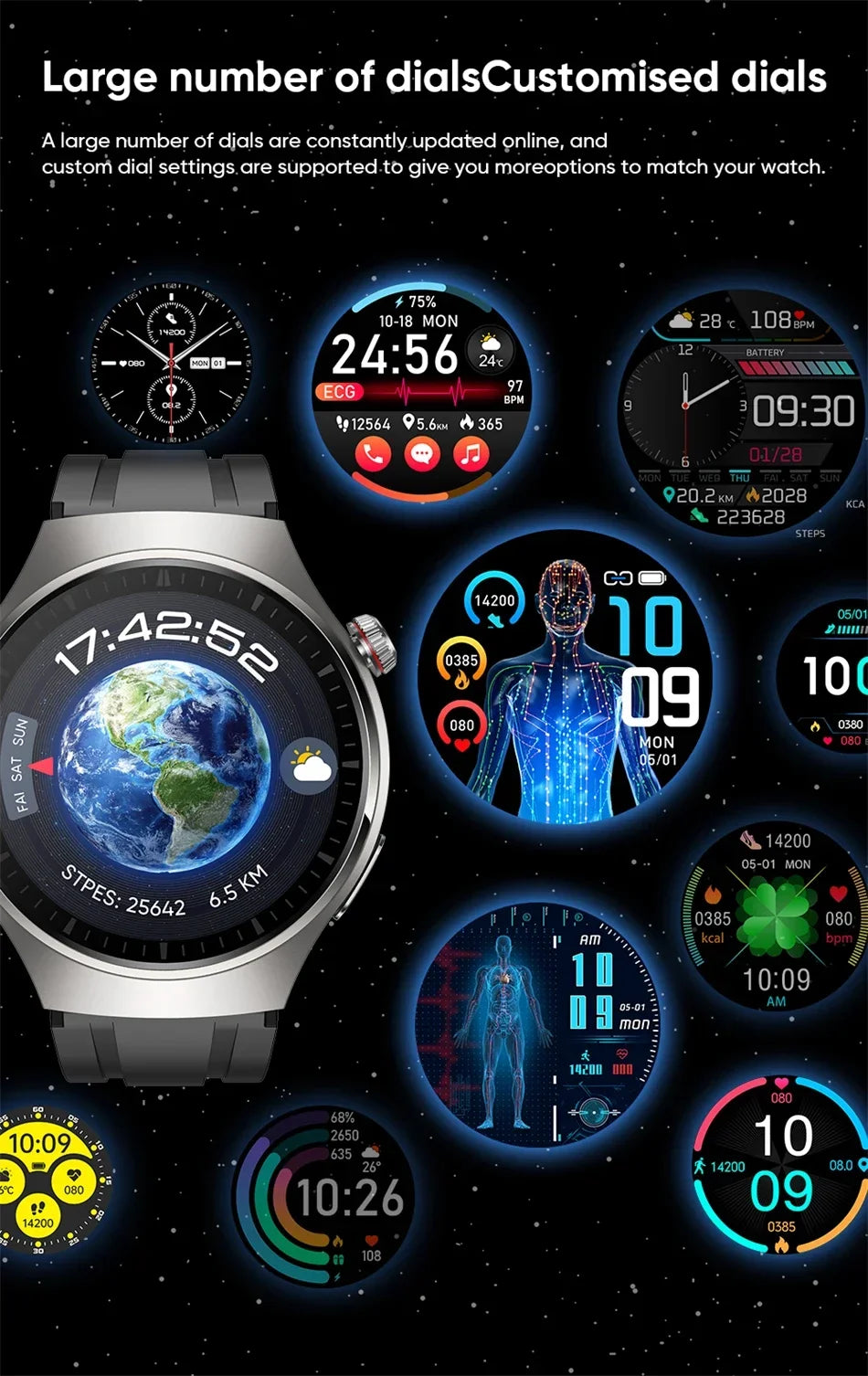 Xiaomi lipídios no sangue úrico glicose no sangue relógio inteligente masculino rastreador de fitness relógio freqüência cardíaca bluetooth chamando ecg + ppg smartwatch