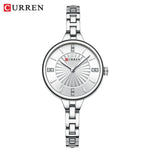 Curren-relógio de quartzo de luxo feminino, relógio pulseira magnética, pulseira esportiva, para mulheres