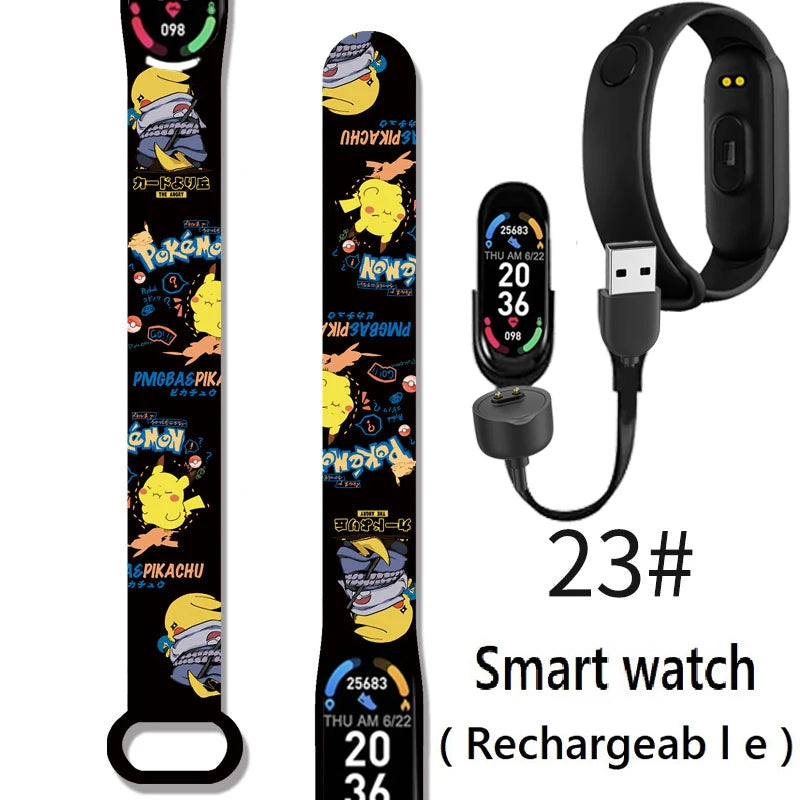 Pikachu Novo Estilo Magnético Bluetooth Relógio Inteligente Esportes Eletrônico Freqüência Cardíaca Pressão Pedômetro Música Monitoramento do Sono Blood Toy