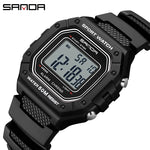 Sanda 2156 moda masculina relógio militar resistente à água esporte relógios exército grande dial led digital relógios de pulso cronômetros para o sexo masculino