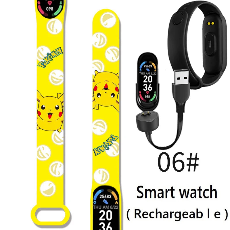 Pikachu Novo Estilo Magnético Bluetooth Relógio Inteligente Esportes Eletrônico Freqüência Cardíaca Pressão Pedômetro Música Monitoramento do Sono Blood Toy