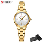 Curren relógios femininos moda original relógio de pulso de quartzo para senhoras mostrador romano deslumbrante diamante à prova dwaterproof água luminosa luxo novo
