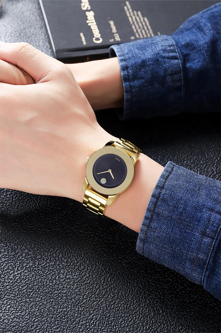 Skmei unissex quartzo pulseira à prova d'água relógios de luxo pulseira de aço inoxidável estilo simples display analógico relógio de pulso fashion
