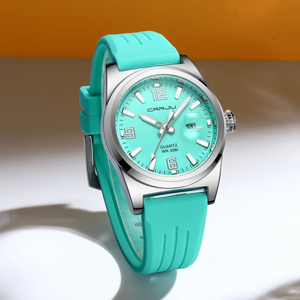Crrju casual relógio de pulso quartzo moda à prova dwaterproof água relógios masculinos esporte pulseira silicone masculino relógio luminoso relogio masculino