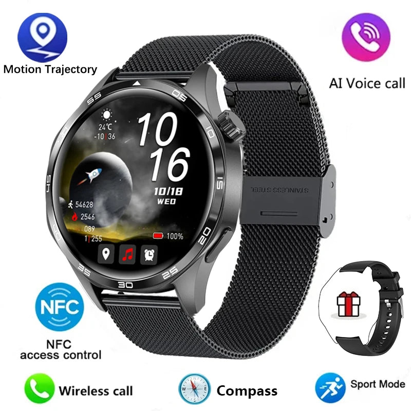 Gt5 pro relógio inteligente masculino 5 pro amoled tela hd bluetooth chamada trajetória gps nfc freqüência cardíaca bússola smartwatches 2024 novo