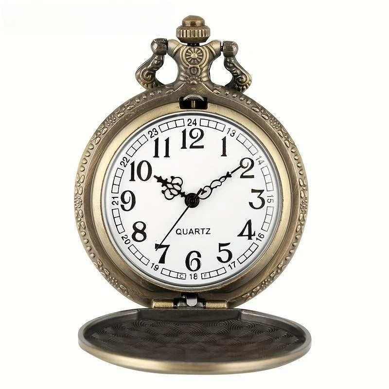 Relógio de bolso de quartzo de desenho animado de pôquer de bronze vintage o melhor presente para crianças, homens e mulheres