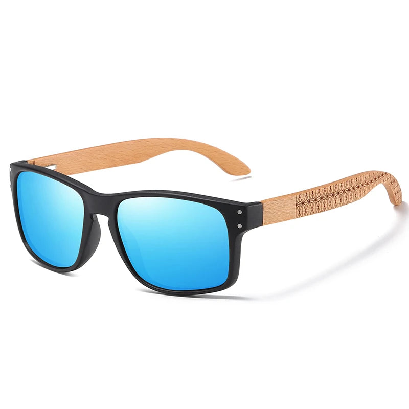 Xsw marca design de madeira de faia artesanal óculos de sol masculino polarizado óculos de sol de condução ao ar livre dobradiça reforçada 5527