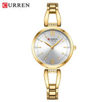 Curren relógios femininos elegante moda original relógio de quartzo para Laides à prova dwaterproof água aço inoxidável simples luxo uso diário
