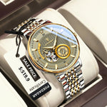 Poedagar topo de luxo relógio masculino luminoso oco tourbillon automático homem relógio de pulso mecânico aço inoxidável relógios masculinos reloj