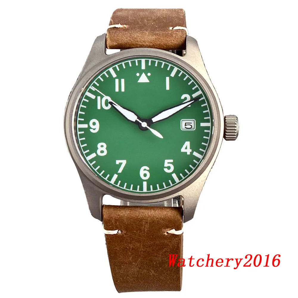 Novo tandorio piloto 39mm relógio de titânio movimento nh35 200m à prova dwaterproof água luminosa mergulho automático relógio masculino vidro safira escovado
