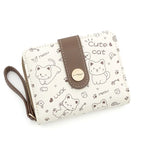 Carteira japonesa bonito do gato para mulheres, bolsa curta, titular do cartão do banco da identificação, saco do dinheiro, carteiras do zíper, armazenamento da chave, meninas, meninas