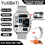 2024 relógio inteligente 2 em 1 com fone de ouvido smartwatch bluetooth chamada relógio masculino gps pista monitor freqüência cardíaca jogar música smartwatch