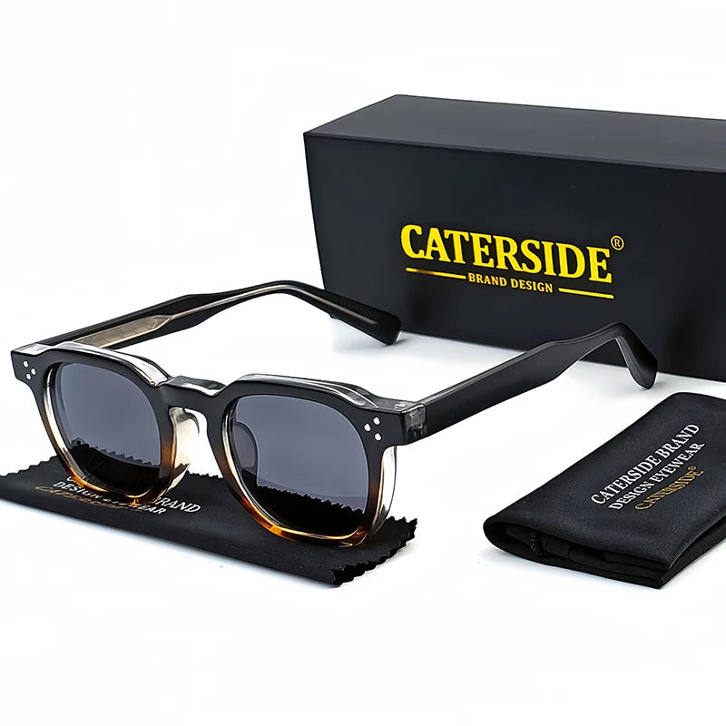 Caterside retro punk masculino óculos de sol pequeno quadro quadrado design personalizado óculos de sol feminino viagem festa negócios festival presente