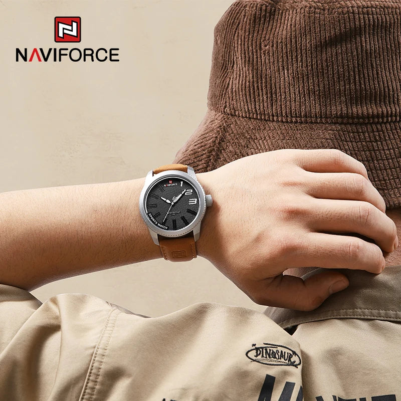 Original naviforce relógio para homem 2022 novo quartzo esporte à prova dwaterproof água relógio de pulso moda luxo alta qualidade masculino couro