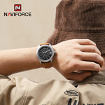 Original naviforce relógio para homem 2022 novo quartzo esporte à prova dwaterproof água relógio de pulso moda luxo alta qualidade masculino couro