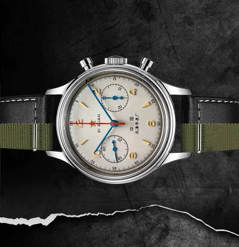 Relógios masculinos 1963 piloto relógio automático 42mm à prova dwaterproof água retro quartzo cronógrafo vestido vintage relógio