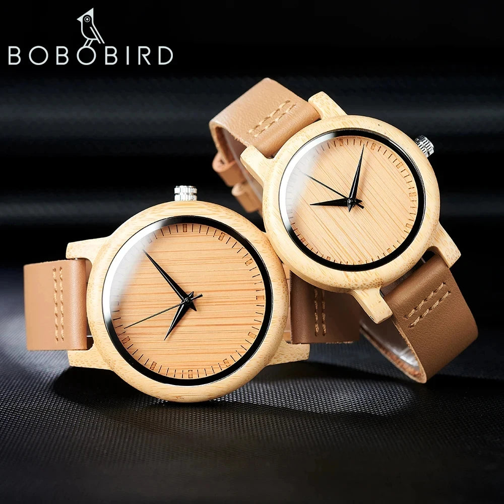 Novo bobo bird relógio feminino relogio masculino relógios de quartzo masculino madeira de bambu casal relógios de pulso presentes itens transporte da gota