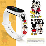 Nova disney mickey minnie led toque relógio donald duckbracelet relógio estudante crianças esportes dos desenhos animados relógio eletrônico presente brinquedo
