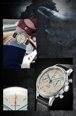 Relógios masculinos 1963 piloto relógio automático 42mm à prova dwaterproof água retro quartzo cronógrafo vestido vintage relógio